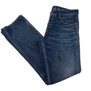 Earnest Sewn Fulton Selvedge Straight Leg Denim Jeans Made In USA Men's Size 33